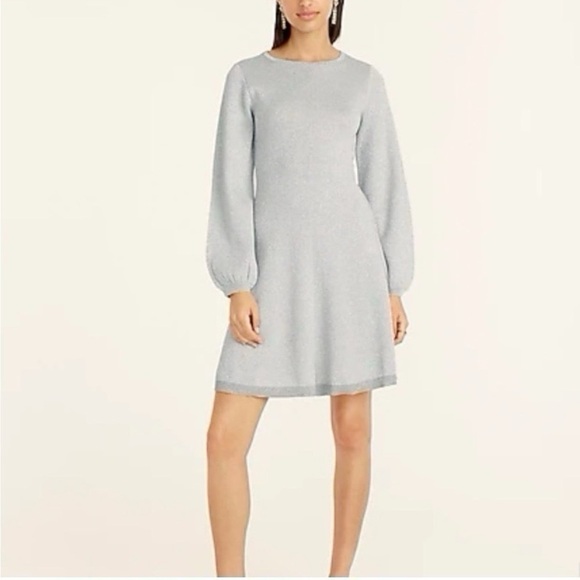 J.Crew Lurex Back Twist Silver Dress - Picture 4 of 9
